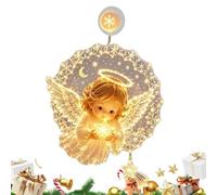 Genérico Christmas Window Light Acrylic LED Hanging Decoration 18cm | 18x18cm Acrylic Christmas Window Light With Button Battery; 130g LED Hanging Decoration For Festive