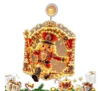Genérico Christmas Window Light Acrylic LED Hanging Decoration 18cm | 18x18cm Acrylic Christmas Window Light With Button Battery; 130g LED Hanging Decoration For Festive