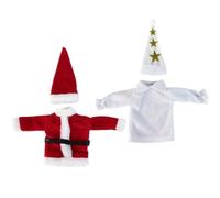 Genérico Christmas Wine Bottle Cover, Wine Bottle Coat Hat, Holiday Wine Bottle Decoration, Reusable Wine Bottle Cover, Christmas Wine Bottle Clothes Hat Decorative Bottle Toppers for Parties Favors