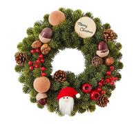 Genérico Christmas Wreath, 30cm Pine Cone Berry Garland, Weather Resistant 3D Layered Design, Indoor Outdoor Holiday Decoration with Peony Pumpkin for Porch, Wall, Mantel, Window