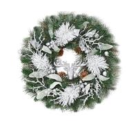 Genérico Christmas Wreath - Artificial Elk Holiday Decor with Pine Cones for Indoor and Outdoor Window, Wall, Fireplace, Living Room, Bedroom, Farmhouse, Garden, Yard, Patio, Porch Display, 19.69inch