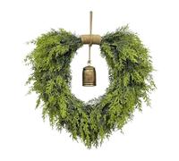 Genérico Christmas Wreaths, Front Door Garland, 20 Inches Artificial Greenery Ring Hanging Bell Accent, Festive Decoration Garlands for Porch, Window, Wall, Table, Living Room & Fireplace Use