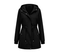 Genérico Chubasquero Largo Mujer Impermeable,Women‘S Elegant Casual Zip Hoodie Jacket Minimalist Solid Color ’S Hooded Jacket For Everyday Wear