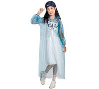 Genérico Chubasquero NiñA,Poncho Impermeable Grueso con Botones De Color Liso para NiñOs Y NiñAs Primavera Verano Y OtoñO