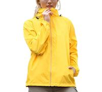 Genérico Chubasquero para mujer, resistente al agua, transpirable, cortavientos, chaqueta para exteriores, con capucha, monocolor, cremallera completa, chaqueta ligera, chaqueta cortavientos, chaqueta