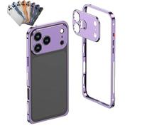 Genérico ChubbyCase Ultra - Thin Metal Frame Heat Dissipation Case with Detachable Metal Lens for iPhone, Anti-Scratch Shockproof Protective Case (Purple,iPhone 14 Plus)