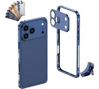 Genérico ChubbyCase Ultra-Thin Metal Frame Heat Dissipation Case with Lens Protector, Detachable Lens Cover, One-Click Installation, for iPhone 17/16/15/14 Pro MAX (for iPhone 13,Titanium Blue)