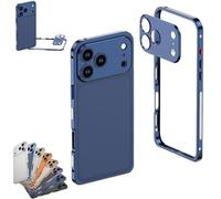 Genérico ChubbyCase Ultra-Thin Metal Frame Heat Dissipation Case with Lens Protector, Detachable Metal Lens Cover Protective Case for iPhone 17 Pro MAX (for iPhone 17 Pro MAX,Blue)