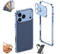 Genérico ChubbyCase Ultra-Thin Metal Frame Heat Dissipation Case with Lens Protector, Detachable Metal Lens, Anti-Scratch Shockproof, for iPhone 17 Series (Blue,17 Air)