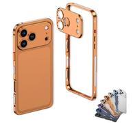 Genérico Chubbycase Ultra-Thin Metal Frame Heat Dissipation Case, with Lens Protector for Phone 17 Series (Orange,17)