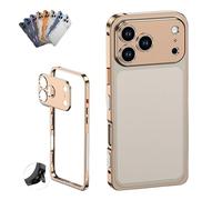 Generico Chubbycase Ultra Thin Metal Frame Heat Dissipation Cases with Lens Protector for iPhone 17 Pro MAX Frame Case (17Air,Desert Gold)