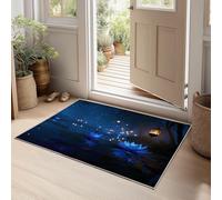 Genérico Cielo Nocturno Loto Linternas Alfombra Lavable Antideslizante 140 x 200 cm Alfombras, Pelo Corto Estampada y Decorativa Estilo Fantástico Alfombra Rectangular para Salón Dormitorio o Cocina