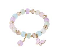 Generico Cierres Conectores Metal para Pulseras Collares 2024 New Imitation Jade Butterfly Glass Bracelet Children's Bead Bracelet Pulsera 2017, A, Resina, No Gemstone
