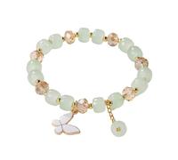 Generico Cierres Conectores Metal para Pulseras Collares 2024 New Imitation Jade Butterfly Glass Bracelet Children's Bead Bracelet Pulsera 2017, A, Resina, No Gemstone