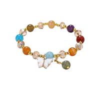 Generico Cierres Conectores Metal para Pulseras Collares 2024 New Imitation Jade Butterfly Glass Bracelet Children's Bead Bracelet Pulsera 2017, A, Resina, No Gemstone