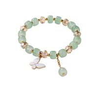 Generico Cierres Conectores Metal para Pulseras Collares 2024 New Imitation Jade Butterfly Glass Bracelet Children's Bead Bracelet Pulsera 2017, A, Resina, No Gemstone