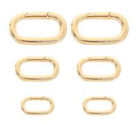Genérico Cierres de Resorte Ovalados de Cobre para Joyería 6 Unidades (2 Grandes 2 Medianos 2 Pequeños) Cierre de Hebilla para Collares y Pulseras para Bricolaje y Bisutería Artesanal