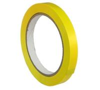 Genérico Cinta Adhesiva Cierra Bolsas 12 mm x 66 m, Amarillo, 1 Rollo | Color Amarillo; 12 mm x 66 m; mandril 76 mm