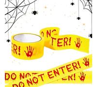 Generico Cinta de Advertencia Halloween Non Entrare - 4,5 cm x 25 m Cinta de PVC para, Horror y Escape Room, Interior y Exterior, Escena del Crimen