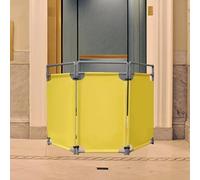 Genérico Cinta de Control de multitudes retráctil montada en la Pared, señal de Control de tráfico expandible - Señal de Carretera Plegable de 3 Paneles para Mantenimiento de Ascensores, Pasos subter