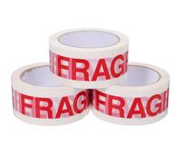 Genérico Cinta de Embalaje Frágil para Cajas 48 Mm X 66 M Adhesivo Fuerte 3 Rollos para Envío y Mudanza Cinta de Advertencia para Paquetes Delicados y Embalaje Seguro