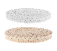 Genérico Cinta de Encaje de Algodón Vintage 15 CM Blanco y Blanco Roto 10 Yardas Cada Decoración de Bodas Costura Manualidades y Proyectos DIY Diseño Floral a Crochet