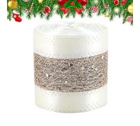 Genérico Cinta de Navidad - Correa de Cinta de champán de 6.5 pies, Cita de artesanía para Envoltura de Regalos | Cnta de Seda para Regalos decoración de árboles Flores de Flores de la Corona de