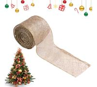 Generico Cinta decorativa de malla para Navidad - Rollos de cinta para lazos de decoración de Navidad reforzada con alambre metálico | Decoración para de luces artesanales guirnaldas