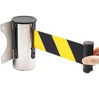 Genérico Cinta magnética retráctil para Barrera, montada en la Pared, para Control de multitudes, cinturón de Seguridad, Barrera retráctil de Acero Inoxidable, Separador