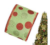 Generico Cinta para árbol de - Rollo de manualidades | Cinta decorativa navideña con diseño de lunares | Purpurina para árbol de Navidad, de Buen, ornamental, multiusos