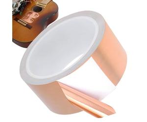 Generico Cinta protectora para guitarra, cinta de hoja para bloqueo, adhesivo conductor para masa, para estudio, casa, guitarra, bajo, hobby electrónica y escenario