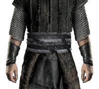 Genérico Cinturón ancho de arpillera para cosplay teatral accesorio escénico versátil que realza disfraces históricos con natural y ajuste firme (Black, One Size)