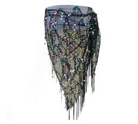 Genérico Cinturón con Borlas para Danza del Vientre Bufanda de Cadera Triangular para Mujer Accesorio de Entrenamiento Principiante Sello de Cintura Elegante (Multicolour, One Size)