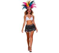 Genérico Cinturón con flecos brillantes para danza oriental y accesorios de traje elegantes, Le Noir, Talla única