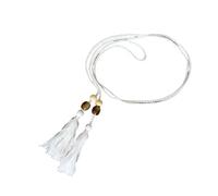 Genérico Cinturón de cuentas de madera, Ceñidor de cintura trenzado para vestidos, cuerda de algodón ajustable, decoración de borlas, cinturón de borlas trenzadas para vacaciones