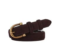 Genérico Cinturón de cuero for mujer Cinturilla flaca marrón Cinturones con hebilla dorada for jeans y pantalones casuales(Coffee)