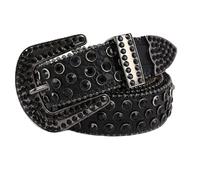 Genérico Cinturón de diamantes de imitación para hombre y mujer: cinturones vaqueros western con lentejuelas y diamantes brillantes, estilo punk Y2K para jeans y pantalones.