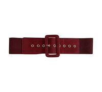 Genérico Cinturón de las mujeres cinto de cuero genuino con hebilla de Pin Sólida complementos elastico reversible accessories Adecuado para Todas las Ocasiones Belt (Red, One Size)