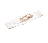 Genérico Cinturón de las mujeres Trinquete de la flor cinto Moda y Versátil complementos elastico reversible accessories Adecuado para Todas las Ocasiones Belt (White, One Size)