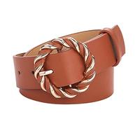 Genérico Cinturón de las mujeres vendimia del cuero cinto con hebilla de Pin Sólida complementos elastico reversible accessories Adecuado para el Vestido Belt (Brown, One Size)