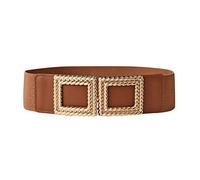 Genérico Cinturón de las mujeres vendimia del cuero cinto con hebilla de Pin Sólida complementos elastico reversible accessories para los pantalones cintos Belt (Brown, One Size)
