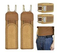 Genérico Cinturón Elástico Táctico Con Gancho De Metal Sin Hebilla, 2 O 4 Unidades, Unisex, Invisible, Para Vaqueros, Pantalones De Trabajo, Ropa Informal, Multifunción(Brown,L)