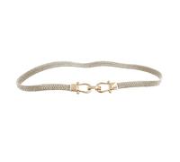 Genérico Cinturon Mujer de Cristal de ajustable borla colgante cinto Brillante Fino Invisible accessories diseño floral hueco complementos para los pantalones Belt (Beige, One Size)