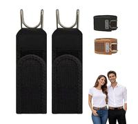 Genérico Cinturón sin Hebilla, Cinturón Elástico Táctico con Gancho Metálico, Cinta Mágica Ajustable sin Hebilla Edc Band, para Hombre Mujer (Black)
