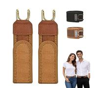 Genérico Cinturón sin Hebilla, Cinturón Elástico Táctico con Gancho Metálico, Cinta Mágica Ajustable sin Hebilla Edc Band, para Hombre Mujer (Brown)