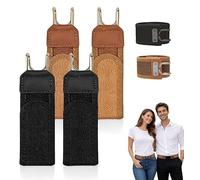 Genérico Cinturón sin Hebilla, Cinturón Elástico Táctico con Gancho Metálico, Cinta Mágica Ajustable sin Hebilla Edc Band, para Hombre Mujer (Black+Brown)