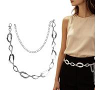 Genérico Cinturones de cadena para mujer | Joyería metálica decorativa delicada de cadera,Cinturón de cadena gruesa mujer | para chica jeans falda pantalones concierto festival playa