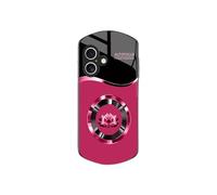Genérico Circle Lotus Shaped Tempered Glass Case for iPhone, Elliptical Shaped Tempered Glass Phone Cases, for iPhone 12/13/14/15/16 Series (Pink,16promax)