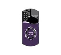 Genérico Circle Lotus Shaped Tempered Glass Case for iPhone, Elliptical Shaped Tempered Glass Phone Cases, for iPhone 12/13/14/15/16 Series (Purple,16promax)