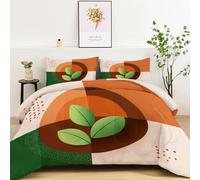 Genérico Círculos Bohemios Hojas Edredon Estampado 4 Estaciones Minimalismo Edredón Relleno Nórdico Cama 135/150 Estampado, Beige Edredones Reversible 220 x 240 cm para Niñas Niños Juveniles y Adulto